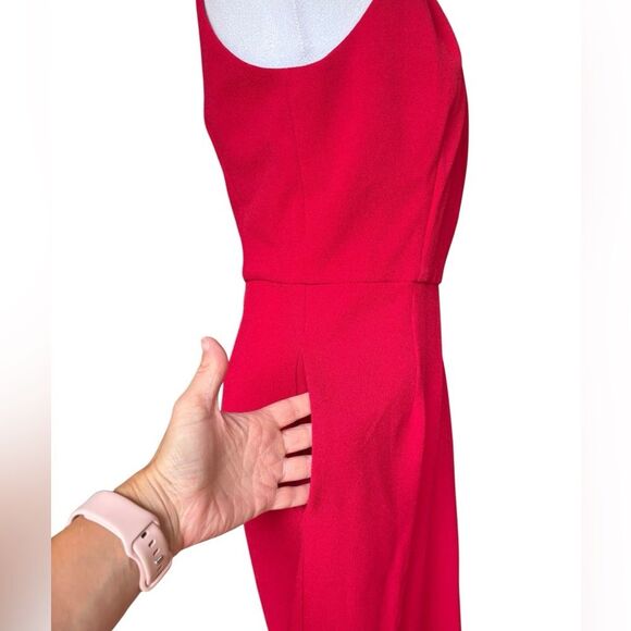 Julia Jordan Halter Sleeveless Jumpsuit Twist Front Wide Leg Womens Size 4 Red - Picture 6 of 11